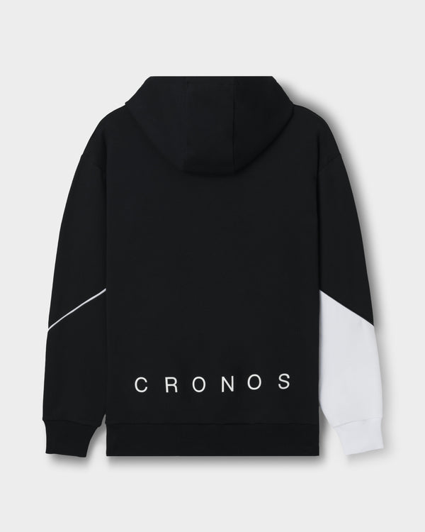 CRONOS SEGMENT HOODIE【BLACK×WHITE】