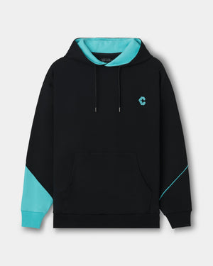 CRONOS SEGMENT HOODIE【BLACK×T.BLUE】