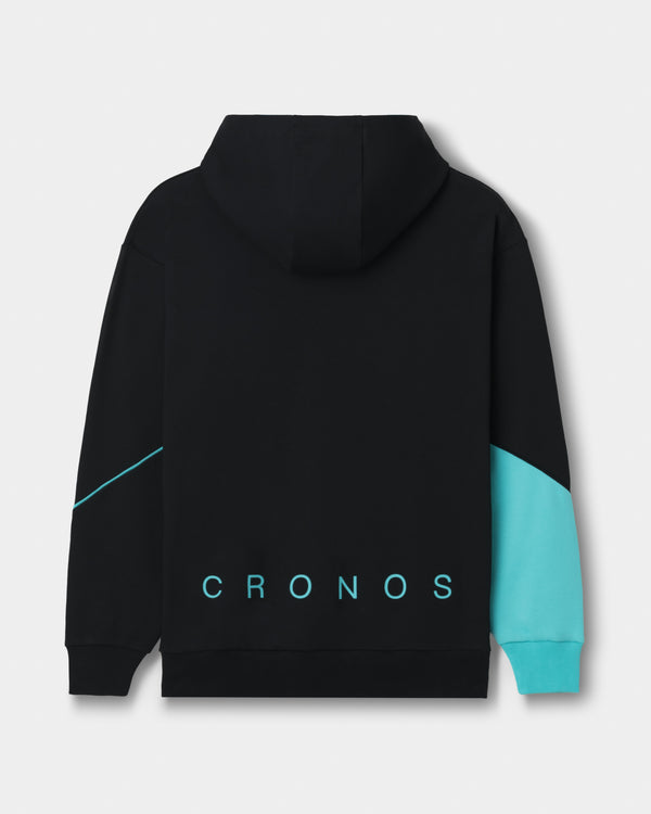 CRONOS SEGMENT HOODIE【BLACK×T.BLUE】