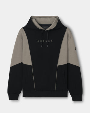 CRONOS ANGLE HOODIE【BLACK×TAUPE】