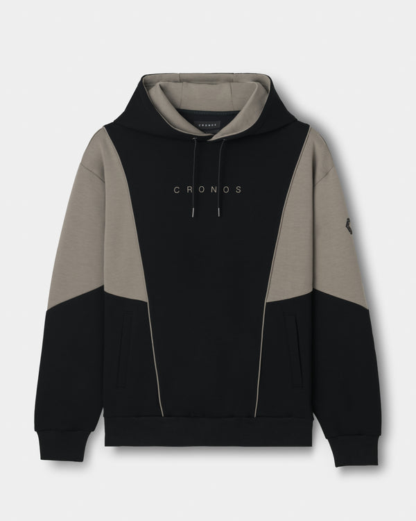 CRONOS ANGLE HOODIE【BLACK×TAUPE】