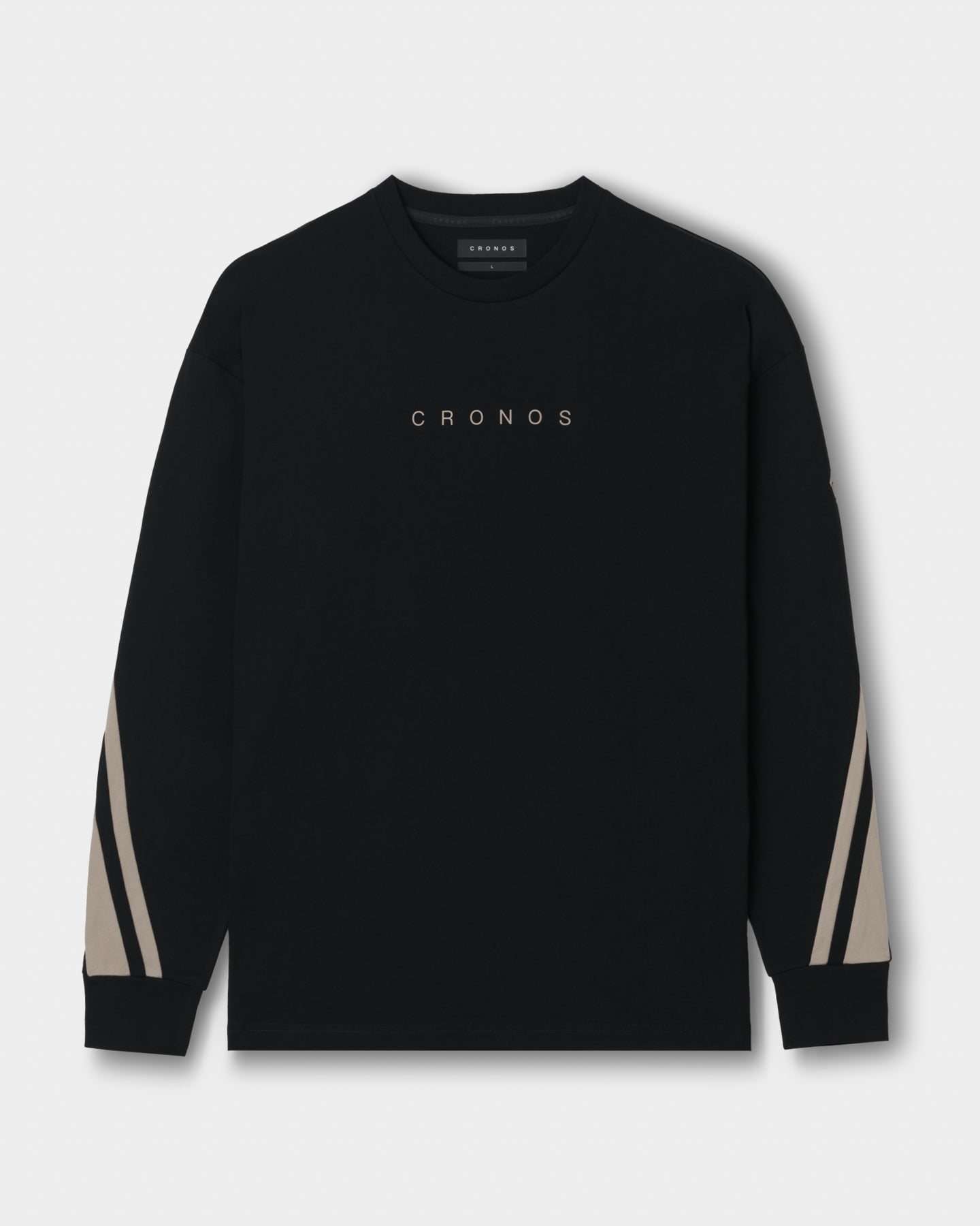 CRONOS AXIS L/S TEE【BLACK×GREIGE】