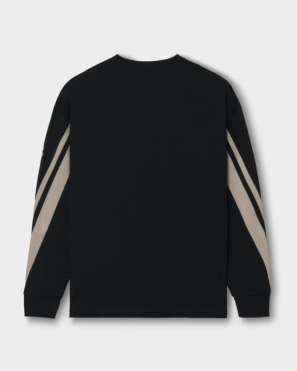 CRONOS AXIS L/S TEE【BLACK×GREIGE】