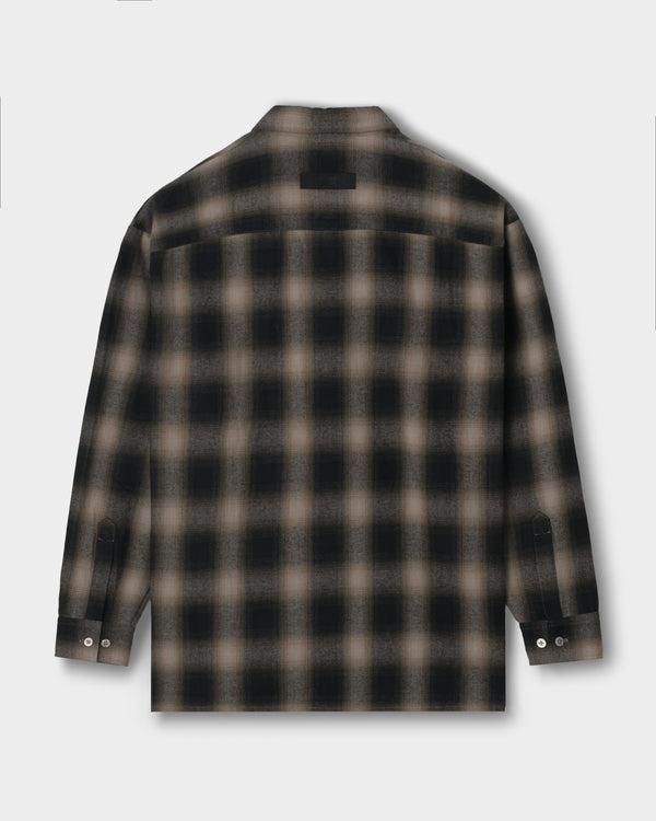 CRONOS TRAD CHECK SHIRT【BLACK×TAUPE】