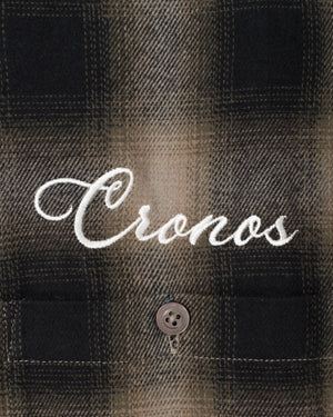 CRONOS TRAD CHECK SHIRT【BLACK×TAUPE】