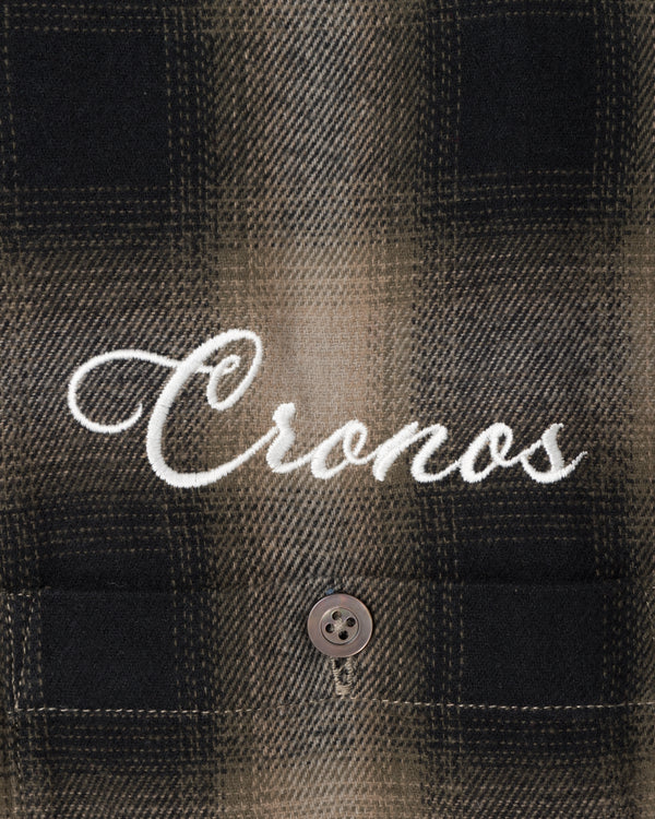 CRONOS TRAD CHECK SHIRT【BLACK×TAUPE】