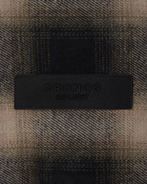 CRONOS TRAD CHECK SHIRT【BLACK×TAUPE】