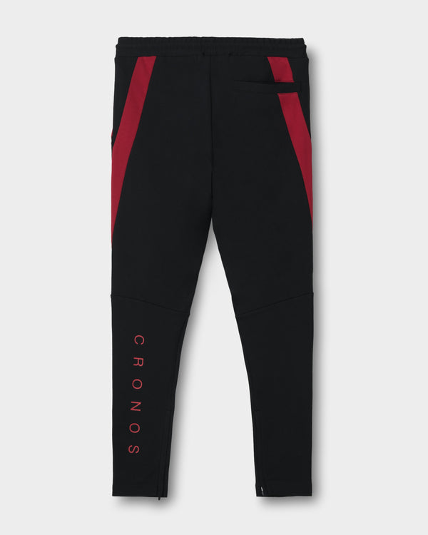 CRONOS AXIS SKINNY PANTS【BLACK×RED】