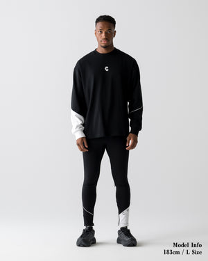 CRONOS  SEGMENT SKINNY PANTS【BLACK×WHITE】