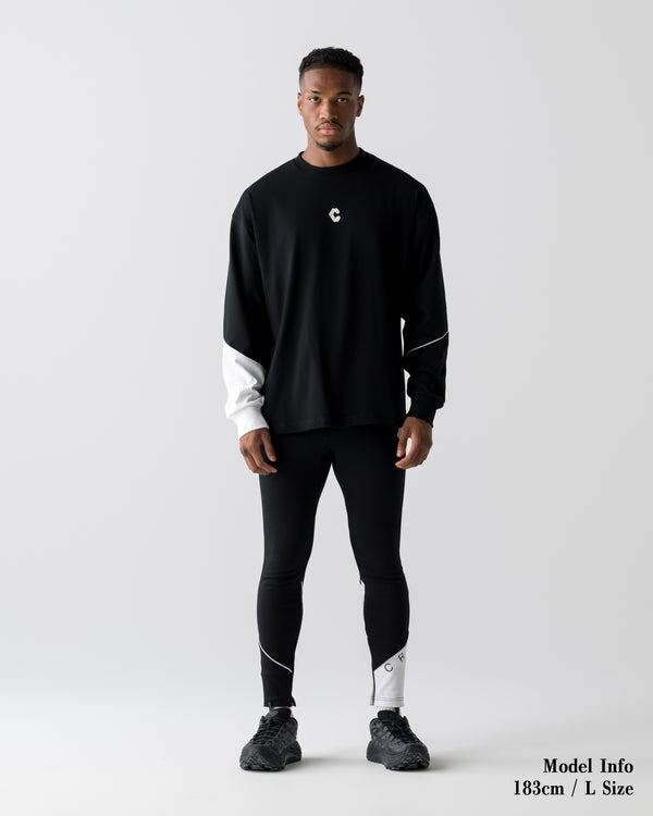 CRONOS  SEGMENT SKINNY PANTS【BLACK×WHITE】