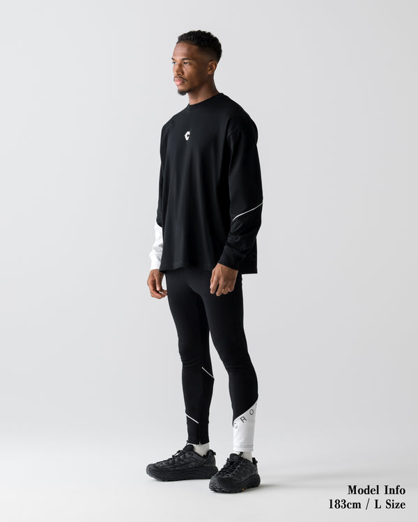 CRONOS SEGMENT L/S TEE【BLACK】
