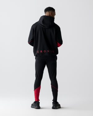 CRONOS  SEGMENT SKINNY PANTS【BLACK×RED】