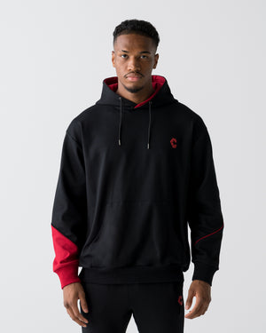 CRONOS SEGMENT HOODIE【BLACK×RED】