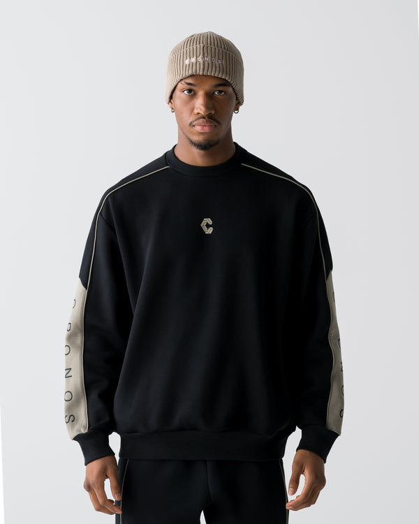 CRONOS ANGLE SWEAT【BLACK×TAUPE】