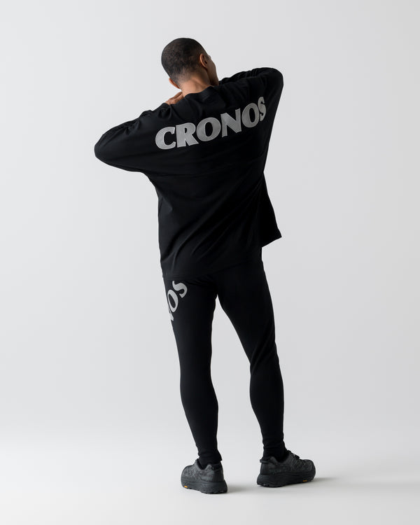 CRONOS REFLECTIVE LOGO L/S TEE【BLACK×SILVER】