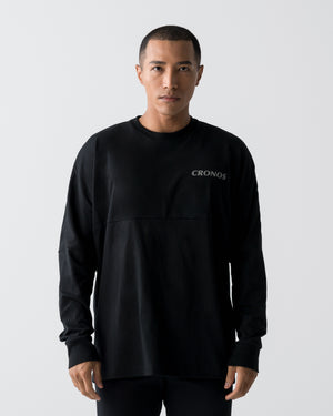 CRONOS REFLECTIVE LOGO L/S TEE【BLACK×SILVER】