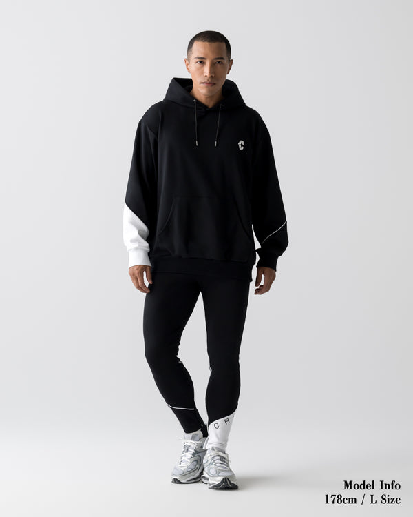 CRONOS SEGMENT HOODIE【BLACK×WHITE】