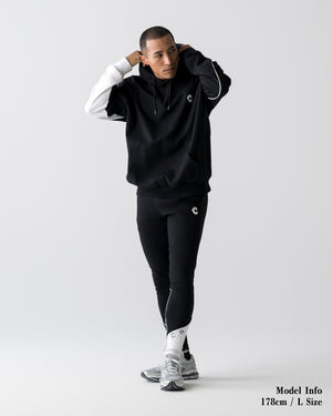 CRONOS SEGMENT HOODIE【BLACK×WHITE】
