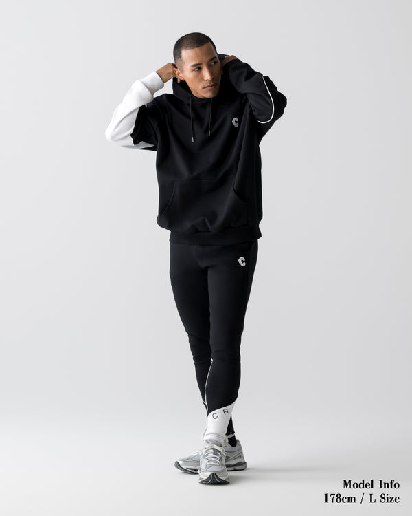 CRONOS SEGMENT HOODIE【BLACK×WHITE】