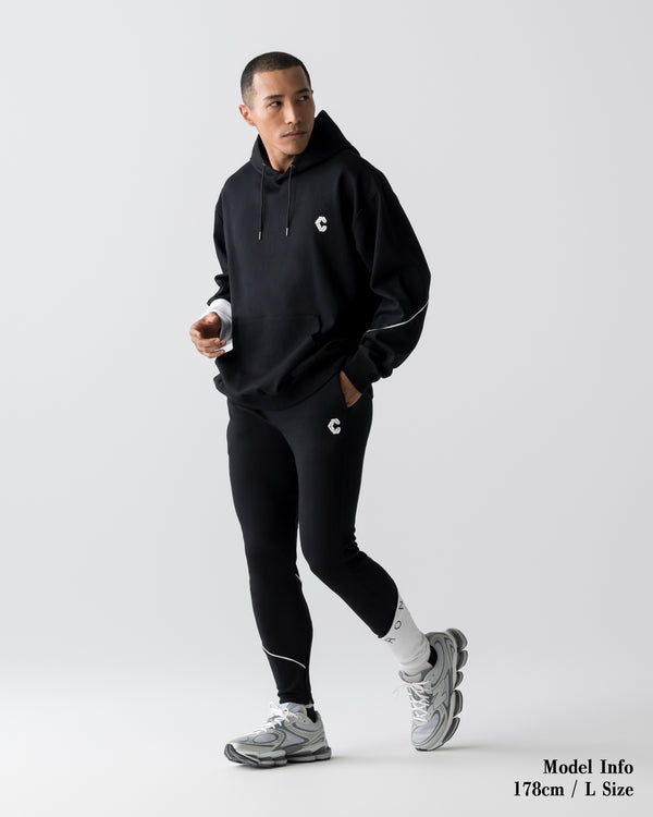 CRONOS SEGMENT HOODIE【BLACK×WHITE】