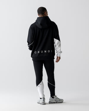 CRONOS SEGMENT HOODIE【BLACK×WHITE】