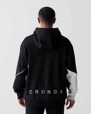 CRONOS SEGMENT HOODIE【BLACK×WHITE】
