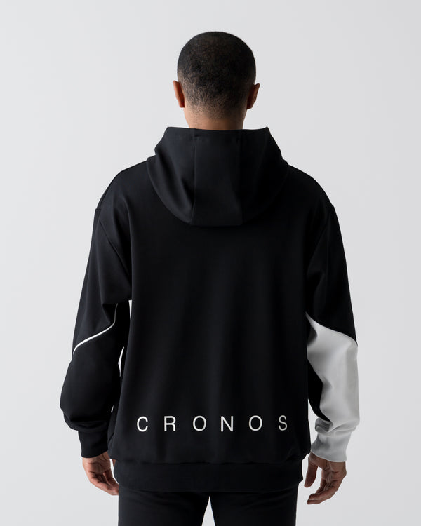 CRONOS SEGMENT HOODIE【BLACK×WHITE】