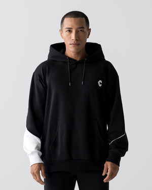 CRONOS SEGMENT HOODIE【BLACK×WHITE】