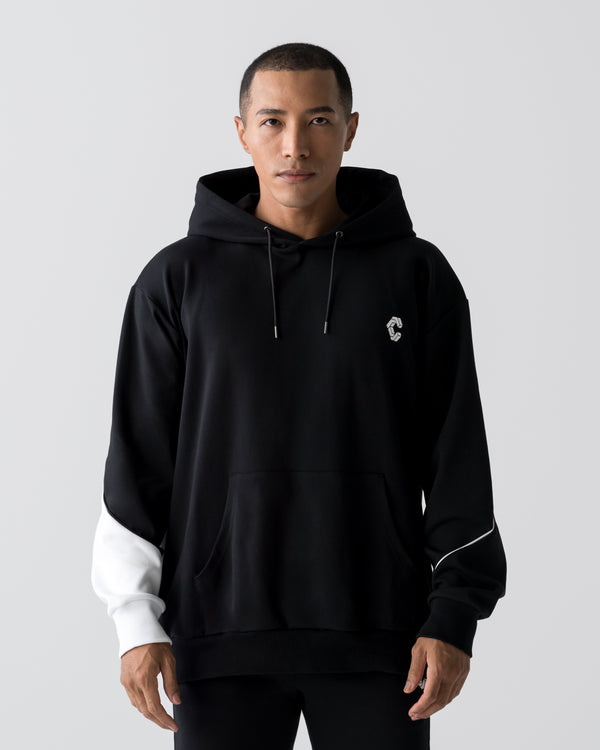 CRONOS SEGMENT HOODIE【BLACK×WHITE】