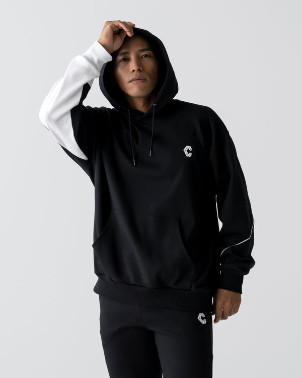 CRONOS SEGMENT HOODIE【BLACK×WHITE】
