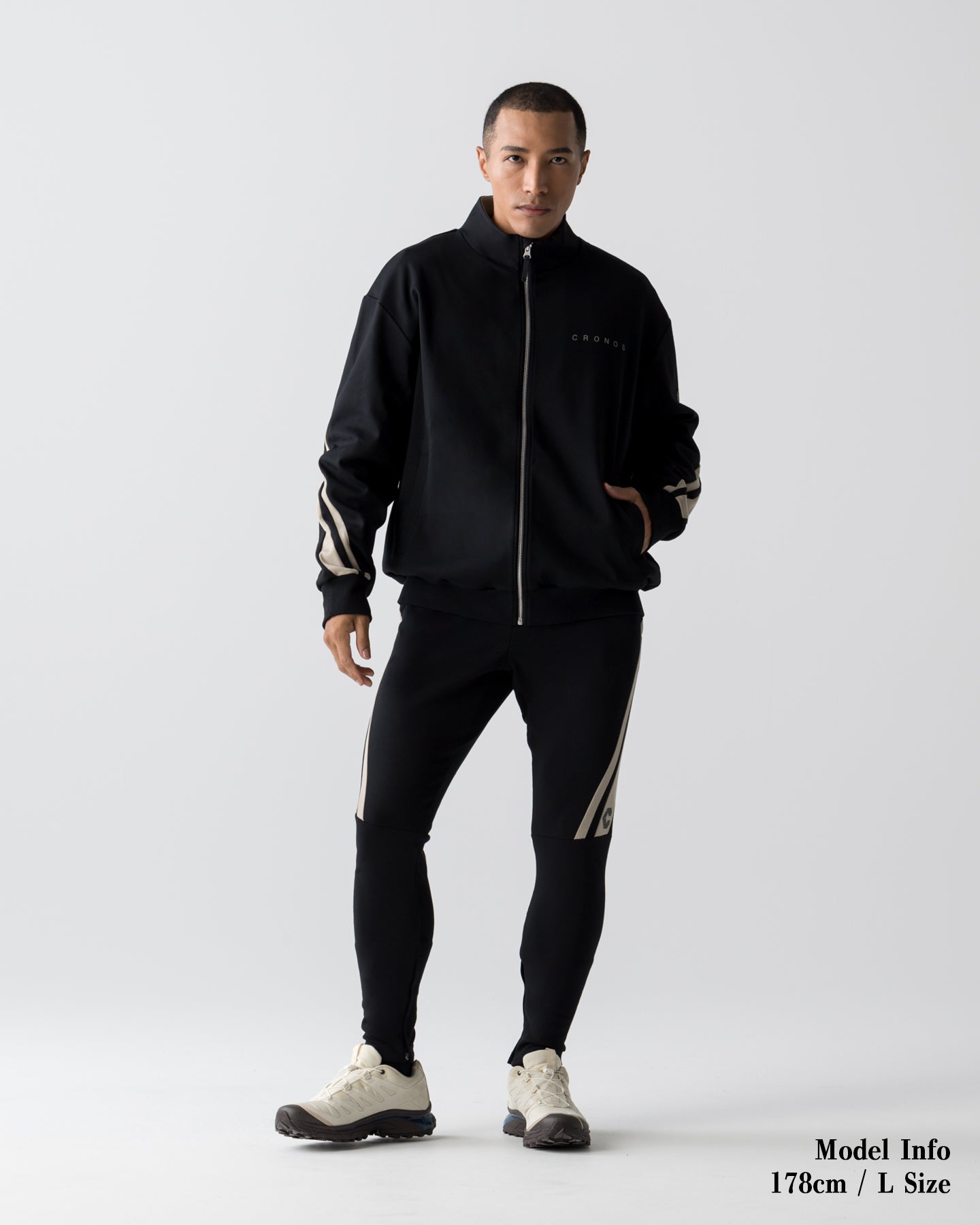 CRONOS AXIS SKINNY PANTS [BLACK x GREIGE]
