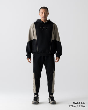 CRONOS ANGLE HOODIE【BLACK×TAUPE】