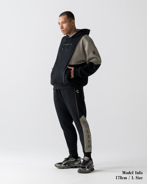 CRONOS ANGLE HOODIE【BLACK×TAUPE】