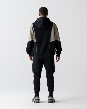 CRONOS ANGLE HOODIE【BLACK×TAUPE】