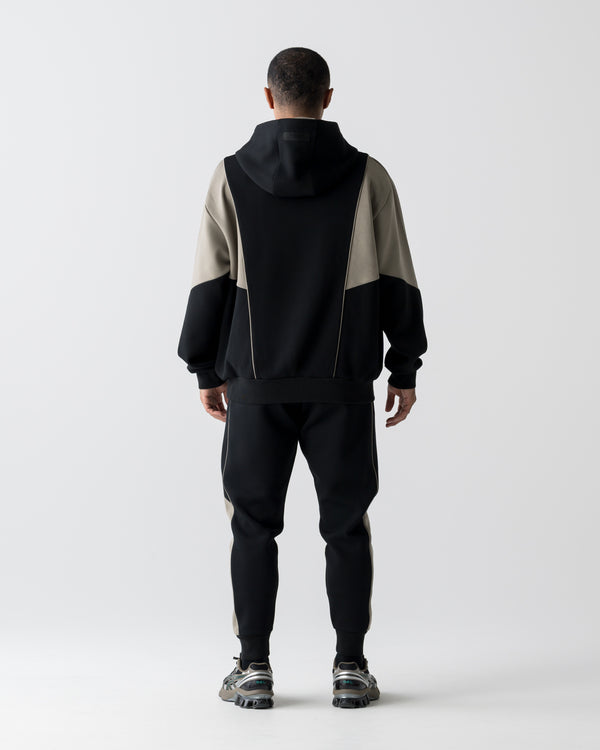 CRONOS ANGLE HOODIE【BLACK×TAUPE】