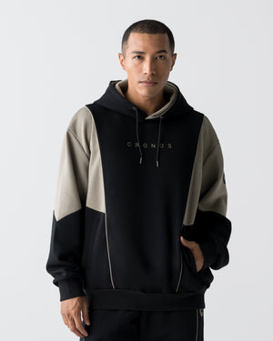 CRONOS ANGLE HOODIE【BLACK×TAUPE】