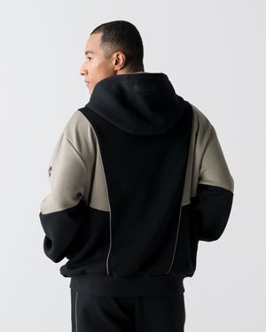 CRONOS ANGLE HOODIE【BLACK×TAUPE】