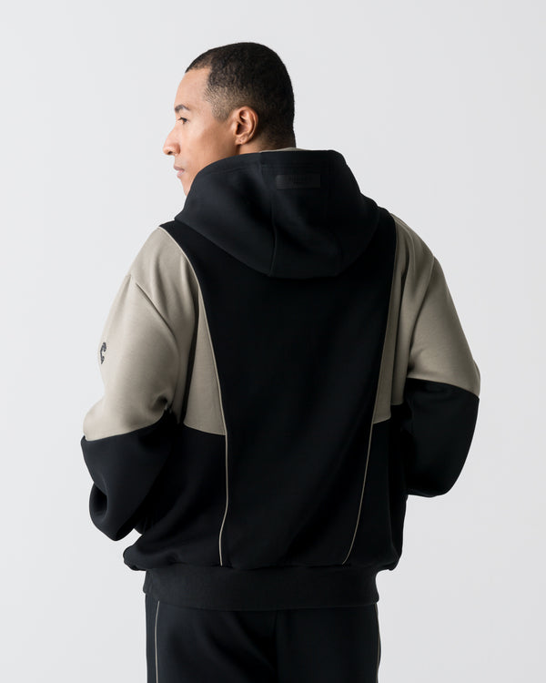 CRONOS ANGLE HOODIE【BLACK×TAUPE】