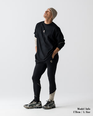 CRONOS  SEGMENT SKINNY PANTS【BLACK×GREIGE】