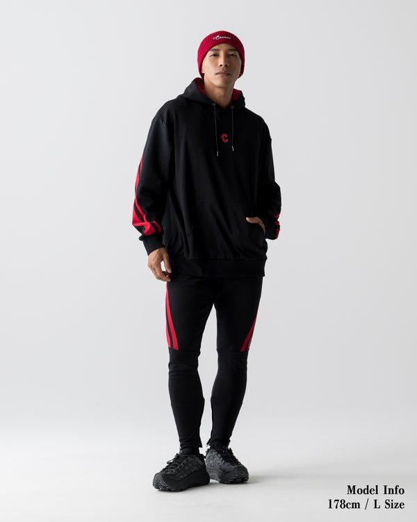 CRONOS AXIS HOODIE【BLACK×RED】