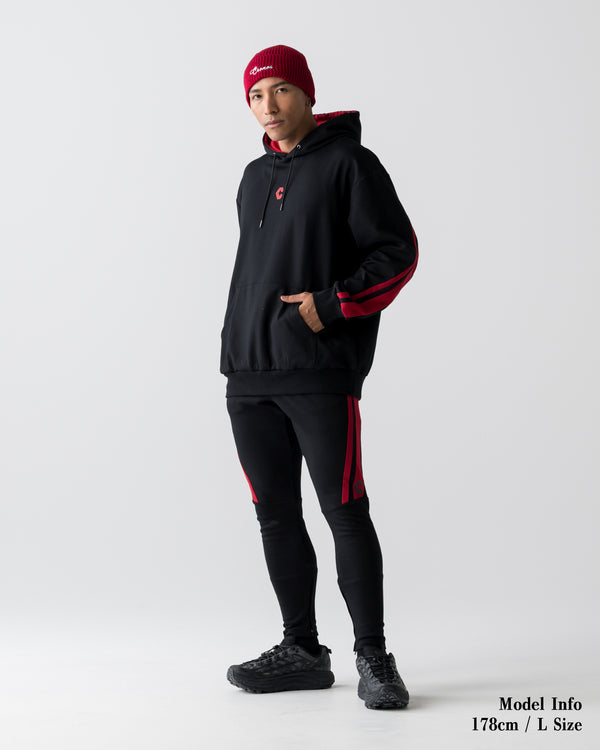 CRONOS AXIS HOODIE【BLACK×RED】