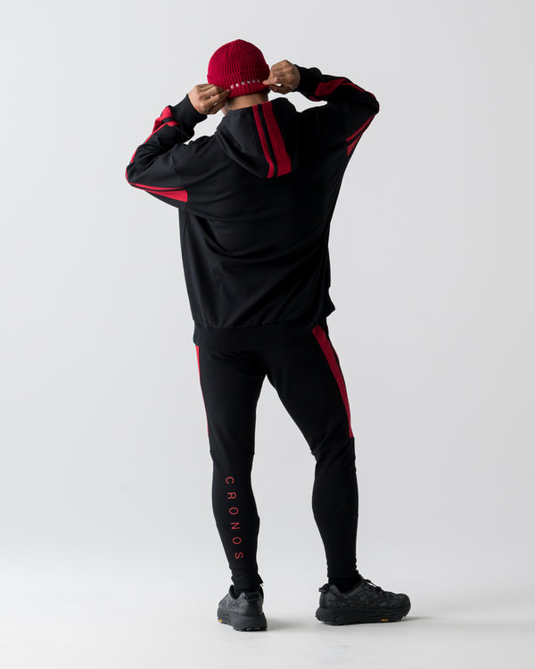 CRONOS AXIS HOODIE【BLACK×RED】