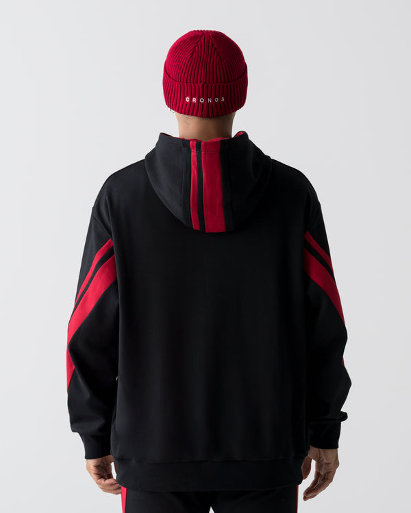CRONOS AXIS HOODIE【BLACK×RED】