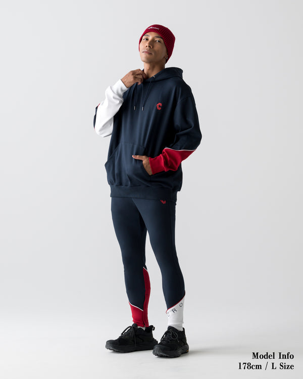 CRONOS  SEGMENT SKINNY PANTS【NAVY】