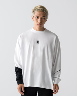 CRONOS SEGMENT L/S TEE【WHITE】