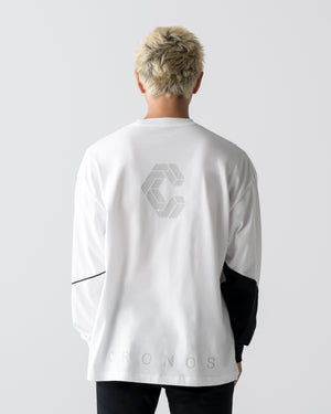 CRONOS SEGMENT L/S TEE【WHITE】