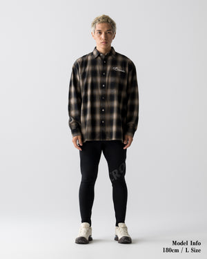 CRONOS TRAD CHECK SHIRT【BLACK×TAUPE】