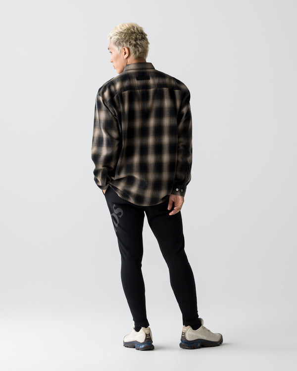 CRONOS TRAD CHECK SHIRT【BLACK×TAUPE】