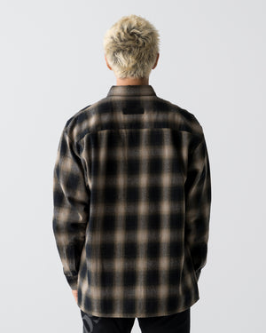 CRONOS TRAD CHECK SHIRT【BLACK×TAUPE】