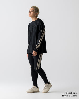 CRONOS AXIS L/S TEE【BLACK×GREIGE】